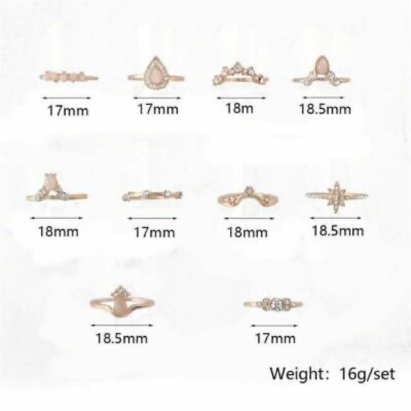 Crystal Opal Midi Knuckle Ring Set - Picture 4 of 4